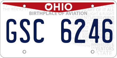 OH license plate GSC6246