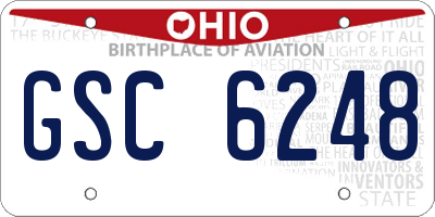 OH license plate GSC6248