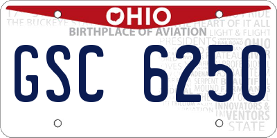 OH license plate GSC6250