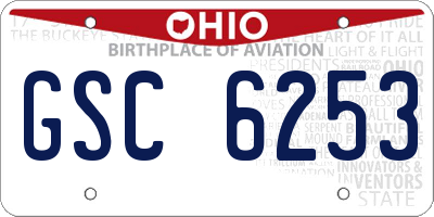 OH license plate GSC6253