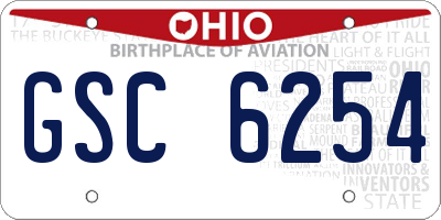 OH license plate GSC6254