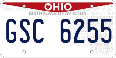 OH license plate GSC6255