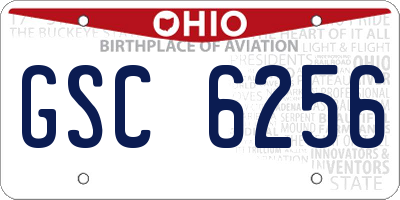 OH license plate GSC6256