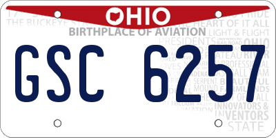 OH license plate GSC6257