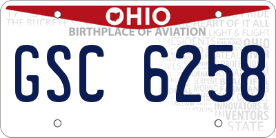 OH license plate GSC6258