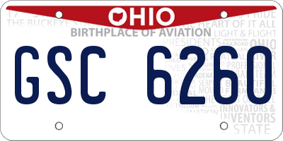 OH license plate GSC6260