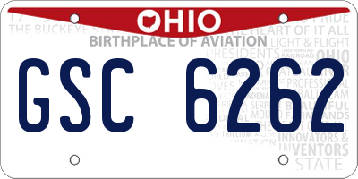 OH license plate GSC6262