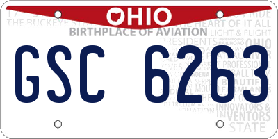 OH license plate GSC6263