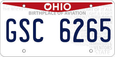 OH license plate GSC6265