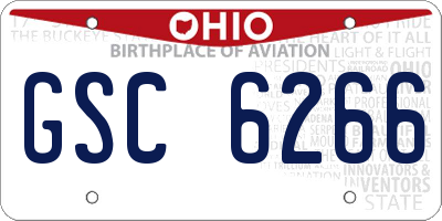 OH license plate GSC6266