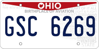 OH license plate GSC6269