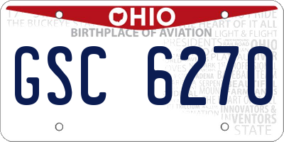 OH license plate GSC6270