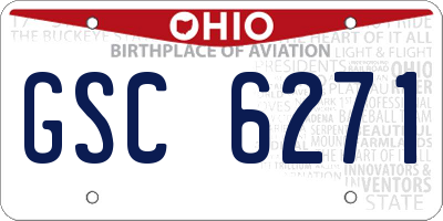 OH license plate GSC6271