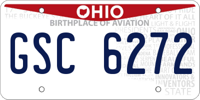 OH license plate GSC6272