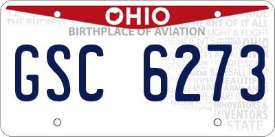 OH license plate GSC6273