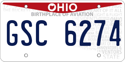 OH license plate GSC6274