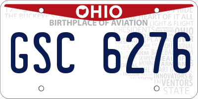 OH license plate GSC6276