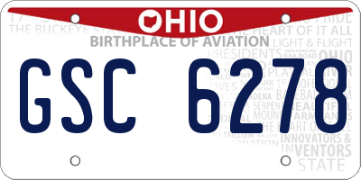 OH license plate GSC6278