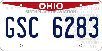 OH license plate GSC6283