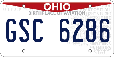 OH license plate GSC6286