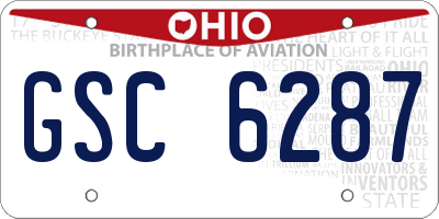 OH license plate GSC6287