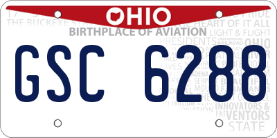 OH license plate GSC6288