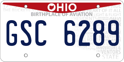 OH license plate GSC6289