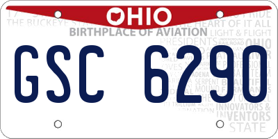 OH license plate GSC6290