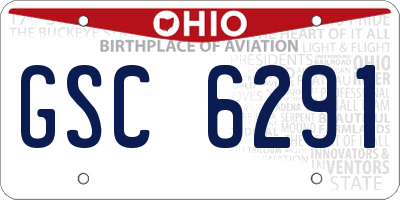 OH license plate GSC6291