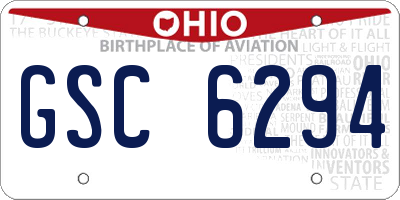 OH license plate GSC6294