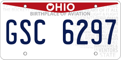 OH license plate GSC6297