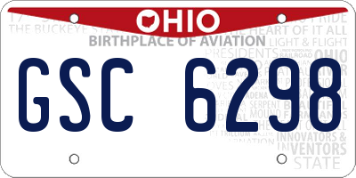 OH license plate GSC6298