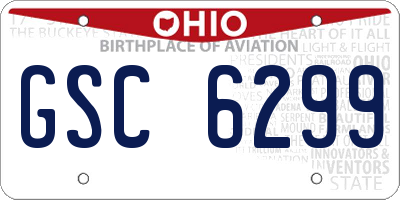 OH license plate GSC6299