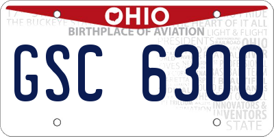 OH license plate GSC6300