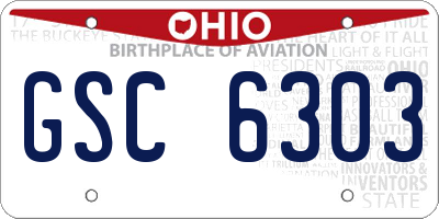 OH license plate GSC6303