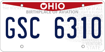 OH license plate GSC6310