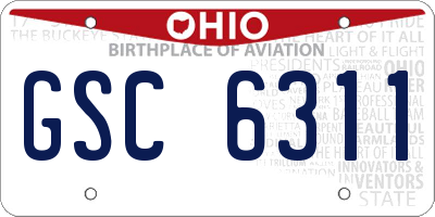 OH license plate GSC6311