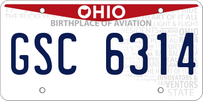 OH license plate GSC6314