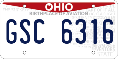 OH license plate GSC6316