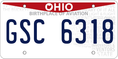 OH license plate GSC6318