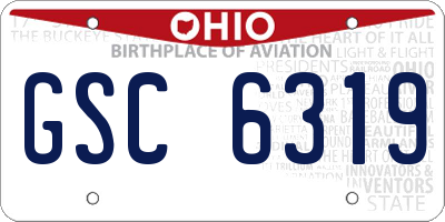 OH license plate GSC6319