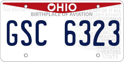 OH license plate GSC6323