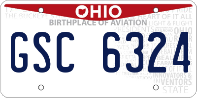 OH license plate GSC6324