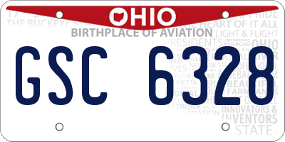 OH license plate GSC6328