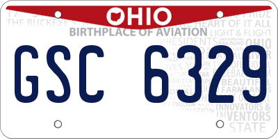 OH license plate GSC6329