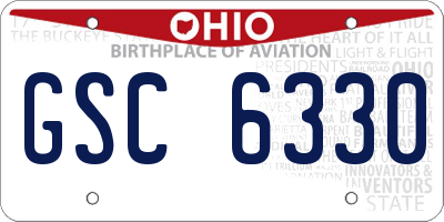 OH license plate GSC6330