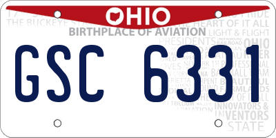 OH license plate GSC6331