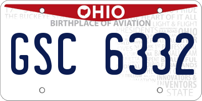 OH license plate GSC6332