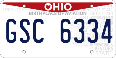 OH license plate GSC6334