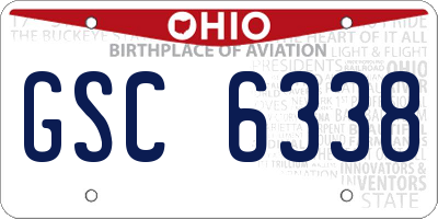 OH license plate GSC6338